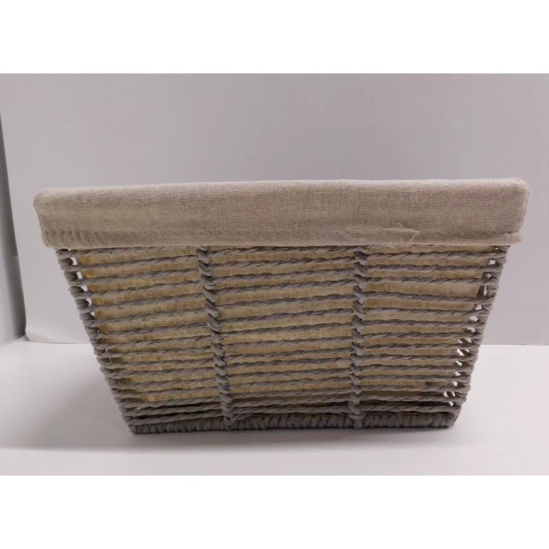 Brightroom Small Woven Twisted Paper Rope Tapered Basket Gray 10.25"