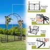 YLIEHS Elegant Iron Garden Arch with Door, Climbing Plants and