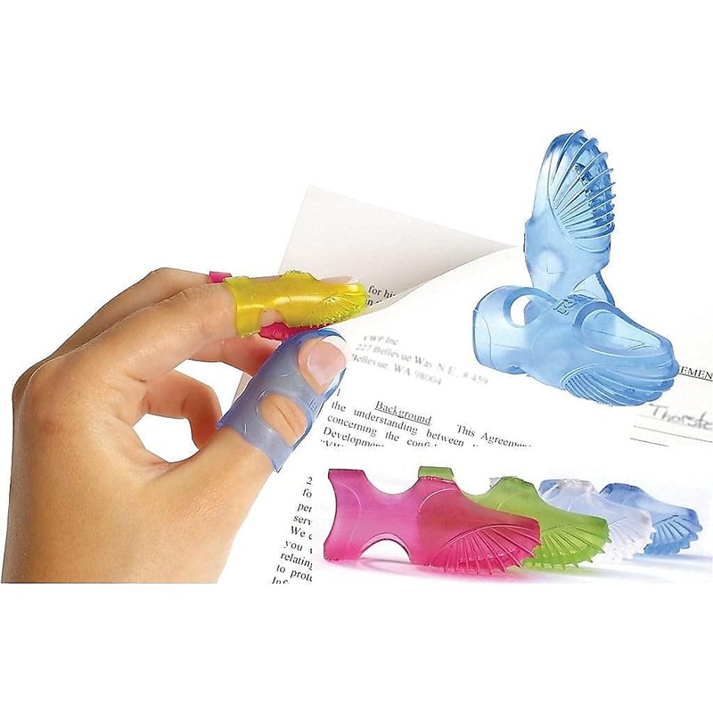 Tippi Micro-Gel Fingertip Grips, Size 7, Medium, Assorted, 10/Pack