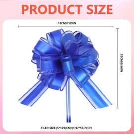 CHEERYMAGICLarge Pull Bows, 6Pcs Wrapping Pull Bow Ribbon Gift Wrapping Bow Suitable for Gift Baskets, Weddings, Valentine's Day, Birthday Gifts, Christmas, Flowers, Car Wrapping Bows A4LTQH