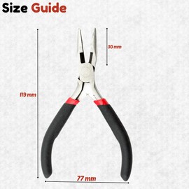 Mini Long Nose Pliers - Needle Nose Pliers for Jewellery Making | Extra Long Heat Treated Mini Pliers with Anti Slip Grips | Jewellery Pliers for Jewelry & DIY Crafting