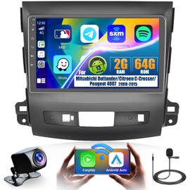 Fuluku【2+64GB】 for Mitsubishi Outlander 2008-2015 Android 13 Car Stereo with Wireless Carplay Android Auto, 9 Inch Touch Screen Car Radio GPS WiFi, Bluetooth SWC Mic Backup Camera Mirror Link