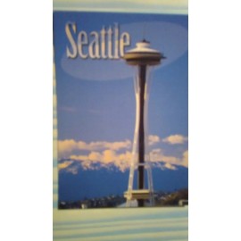 THE PACIFIC NORTHWEST amazing beautiful PHOTO POST CARD OVER SEATTLE THE SPACE NEEDLE SEATTLE WASH.