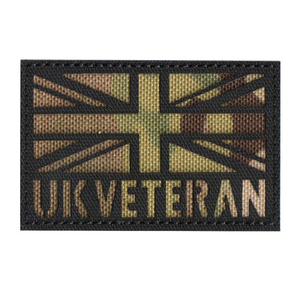 Great British Union Jack Veterans Patch Tactical Military UK England Flag Sew On Badge Armband Emblem Morale Applique for Caps Bags Vests Uniforms (CP)