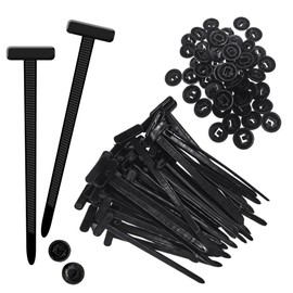 100PCS Nylon Universal Cable Tie Buckle Zip Ties – Push Mount Button Lock Clips, UV-Resistant Fasteners for Car Wire Harness, Garage, Electrical & Automotive Use