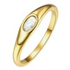 TUNGSTORY Rings for Women 14K Gold-Plated Wedding Ring Oval Opal