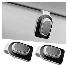 GAOLAOSY Sunglasses Holder for Car Visor, Metal Auto Eyeglass Hanger Clip, Multifunctional Auto Interior Ticket Card Origanizer Accessories, Universal for Cars SUV Truck (Black/White)