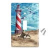GRAPHICS & MORE Lighthouse Seashore Ocean Beach Seagulls Sailboat Plastic