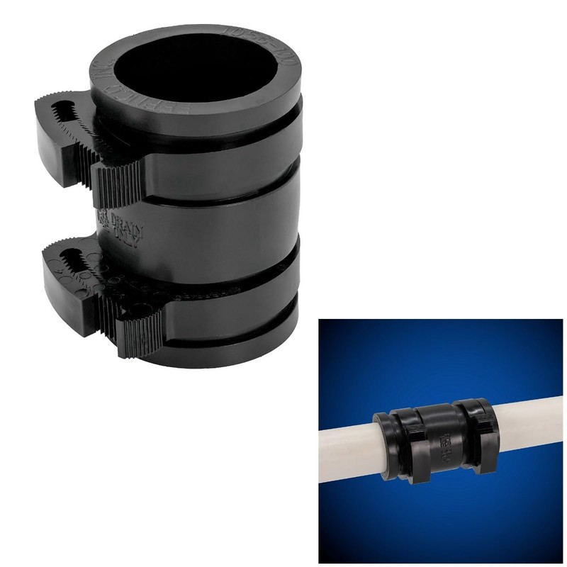 Fernco 1-inch Flexible PVC Condensate Pipe Coupling for Plastic Plumbing