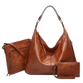 QUINTRA Retro Handbag Mother Bag Three Piece Set Single Shoulder Bag Messenger Bag Handbag Fashion PU Lady Bag Migratory Birds Bags Switzerland, brown