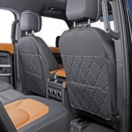 TAIKOO Car Seat Back Protector + Large Capacity Pocket Storage Organizer,Preventing the Impact of Children Stepping on the Seat Backrest (Style B-Black)