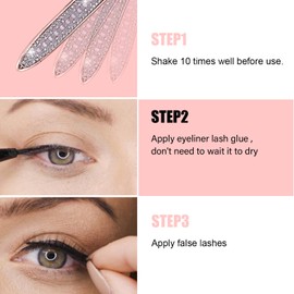 AHNIK Eyeliner Lash Glue Latex-Free Suitable for Sensitive Eyes - Strong Hold Waterproof Eyelash Glue Pen for False Lashes (1P, Black)