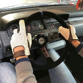 SIMONI RACING GV2M Soft Genuine Leather Cotton Mesh Car Gloves Medium