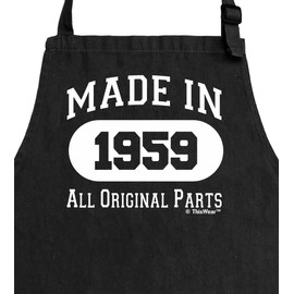 65th Birthday Gifts for All Made In 1959 All Original Parts Gifts 65 Gifts Two Pocket Apron Black