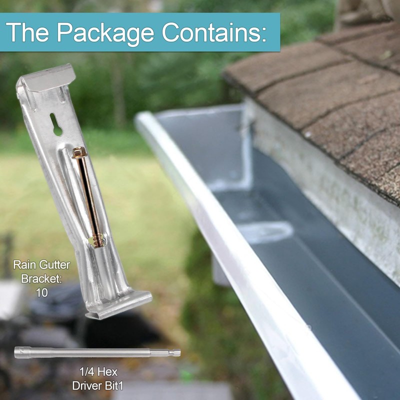 10 Pack 5 Inch K Style Gutter Hangers with Rust-Resistant