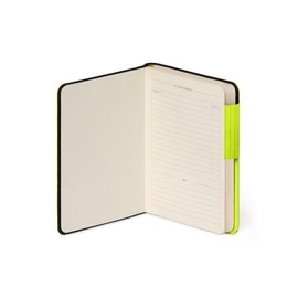 LEGAMI - Notebook with white sheet, My Notebook, theme Chartreuse, small, made of FSC certified paper, 192 pages, soft cover, elastic closure, 9.5 x 13.5 cm