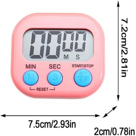 RuiMi Multifunction Electronic Timer, Digital Kitchen Timer with Magnet, Up to 99 Minutes 59 Seconds Learning Timer, Large LCD Digital, Loud Loud Screen for Baking, Kitchen, Study, Exercise Training