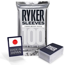 Ryker Standard American Size – Card Sleeves for Trading Cards, Board Games & K-pop Photocards (100 Pack, Clear, 56x87 mm)