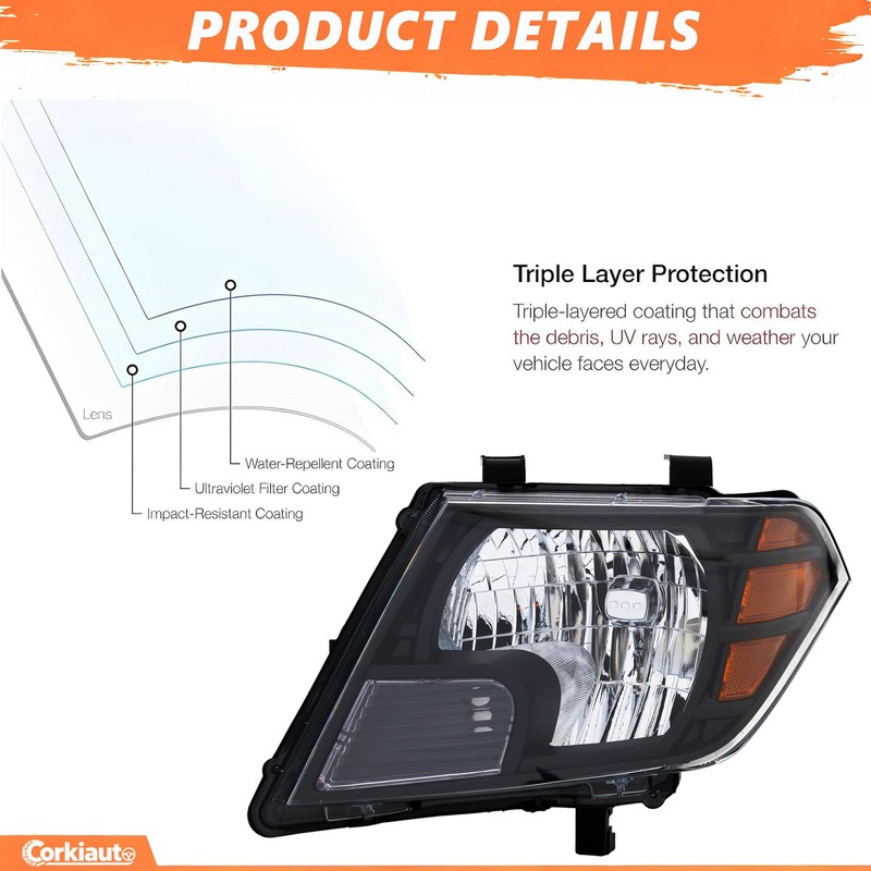 Headlights Assembly Compatible with 2009-2021 Nissan Frontier S SL SV