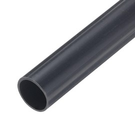 sourcing map 1/2 Inch PVC Rigid Tube Round Pipe Tubing Hardware Tubing 12mm ID 14mm OD 9" Length Dark Grey High Impact for Water Pipe, Crafts, Cable Sleeve