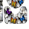 3pcs Toilet Seat Mat Set 10MM Sponge Butterfly Pebble Pattern