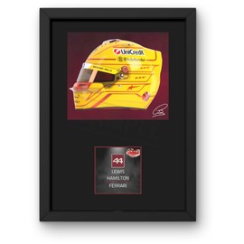 Lap Legends Lewis Hamilton 2025 Framed Display Gift with Reproduced Digital Signature (Red)