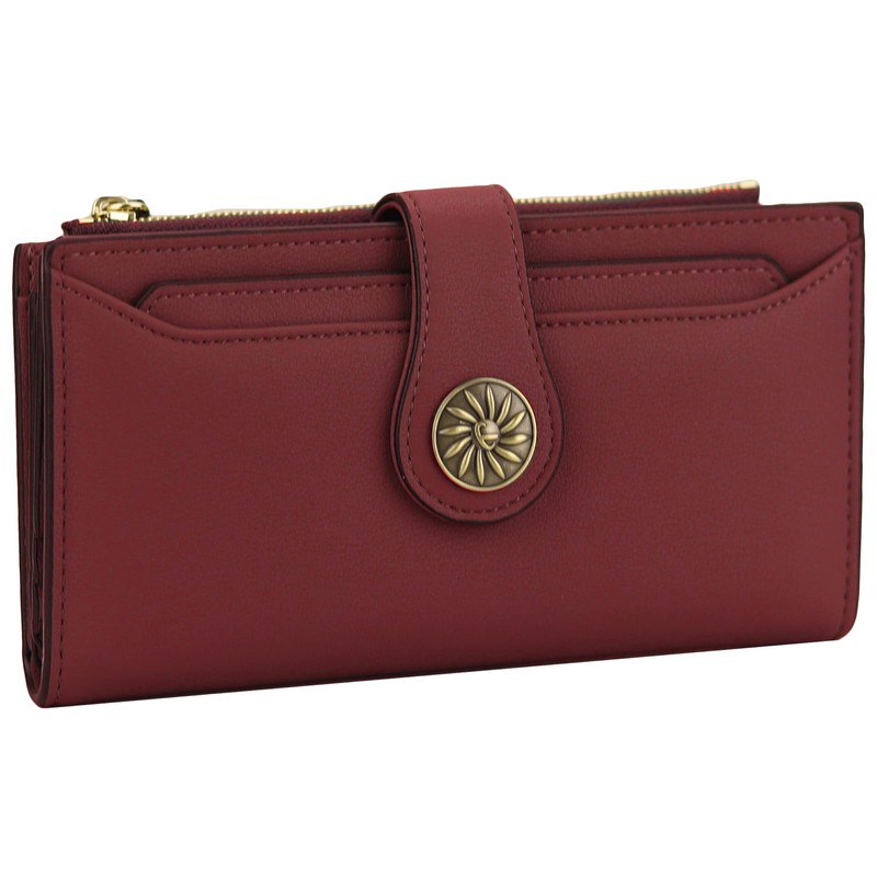 Travelambo Wallets Women RFID Large Capacity Luxury Waxed Leather Clutch