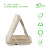 5-Compartment Sugarcane Fiber Disposable Tray - 100% Compostable American Tray,