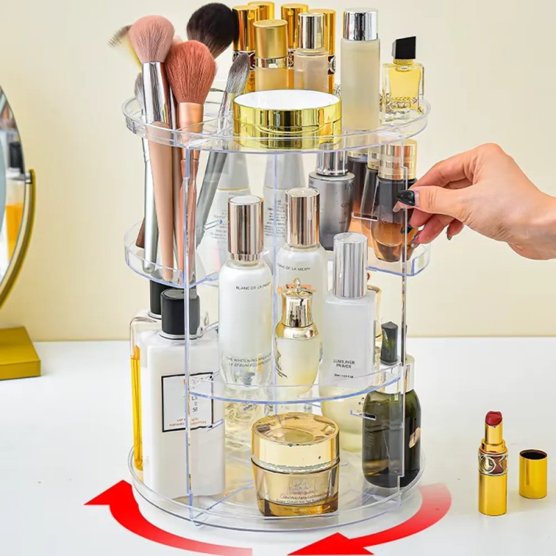 Organizador Giratorio 360° Para Maquillaje Y Cosméticos Clear