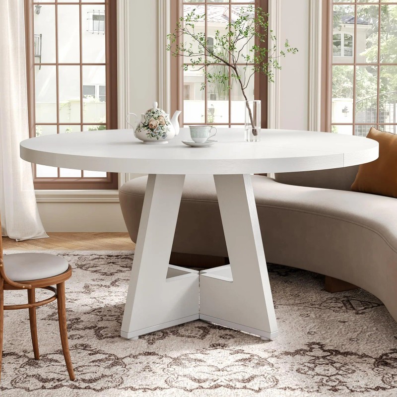 US Local Round Dining Table for 4-6 People, 47 Inches