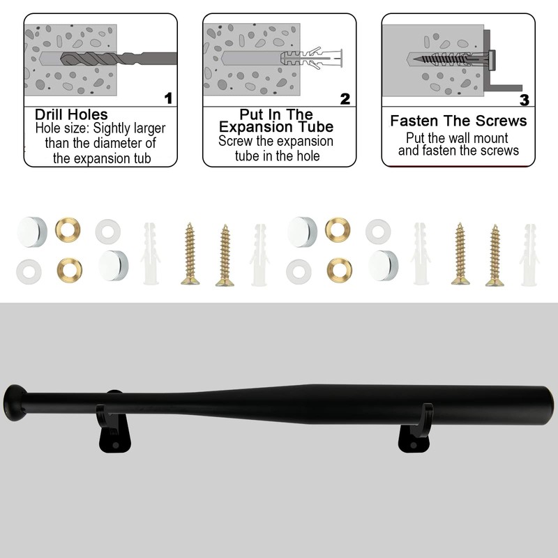 Cosmos 1 Set Acrylic Baseball Bat Wall Mount Holder Stand