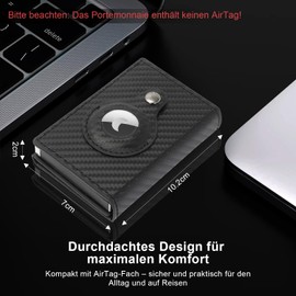 Airtag Men's Wallet, Magnetic Slim Wallet with RFID, Small Leather Wallet for Men with 7 Card Slots for Credit Cards & ID Cards, Black carbon, Modern