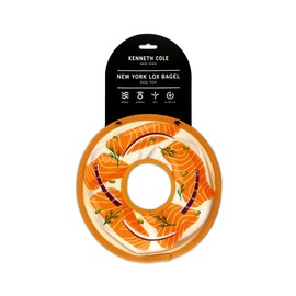 Kenneth Cole Stuffing-Free Durable New York Bagel Dog Toy – Chew-Resistant Nylon, Squeaker, Crinkle, and All-Day Play