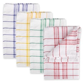 Hygoclean Tea Towels Checked Cotton Assorted Colours L 70 cm W 50 cm Tea Towels Kitchen Towel Cotton Towels Pack of 30