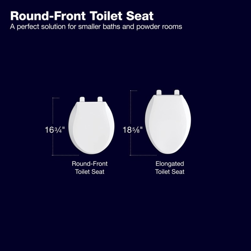 Kohler K-4775-47 Brevia with Quick-Release Hinges Round-front Toilet Seat in