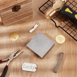 UNICRAFTALE 1 Piece Workbench Blocks Square Anvil Steel Workbenches Flat Jeweller Tool Metal Bench Block Jewellery Punch Block for Jewellery Making Repair Stamping DIY Tools