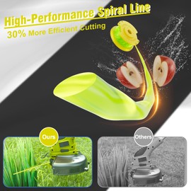 Chway AC14RL3A Replacement Weed Wacker String for Ryobi One+,0.065 Inch Diameter String Trimmer Refill and AC14HCA Cover Cap Compatible with Ryobi 18v,24v,and 40v Cordless Trimmers (18 Spools+3 Caps)