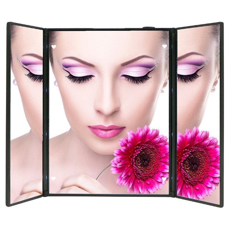 LED Trifold Makeup Mirror 360 Degree Tri Fold Led Illuminated
