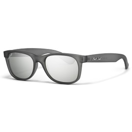 Black Sail Eyewear – wayfarer Frame UV400 7 Layer Polarized Sunglasses with Mirrored Lenses Women & Mens Sunglasses Polarized (Matte Translucent Gray/Silver Mirror, Silver Mirror)