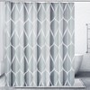 Gelbchu Grey Long Geometric Shower Curtain, Waterproof Design and Polyester,