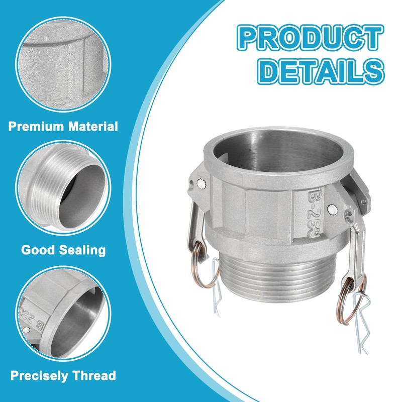PATIKIL 2.5" Aluminum Cam and Groove Fitting 2 Part-B Dust
