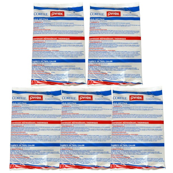 Pyrex Portables Large 11" x 7" Hot/Cold Pack - 5 Pack