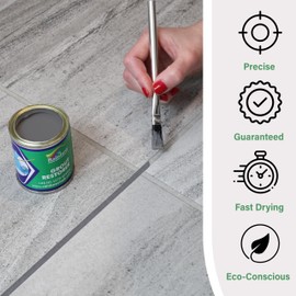 Grout Pen Grey Grout Paint: Waterproof Tile Paint Grout Refresh Restorer for Floor, Kitchen & Bathroom Shower Tiles - Grey - Can Size for Larger Projects - 125ml (4.2oz)