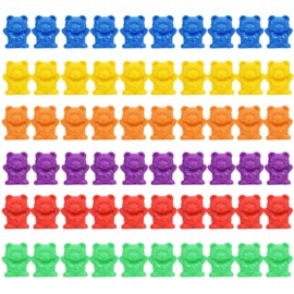 Timoo Colored Counting Bears, 60 PCS Color Sorting Bears (Green & Purple & Blue & Orange & Red & Yellow)