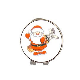 Mercia Golf Magnetic Hat Clip With Christmas Festive Season Golf Ball Markers (Santa With Clubs)