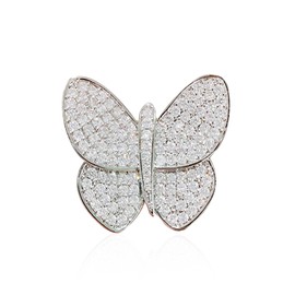 Anmpab Crystal Rhinestone Butterfly Colorful Brooch Elegant Lapel Pins Dress Accessories Jewelry Gift for Women (C)