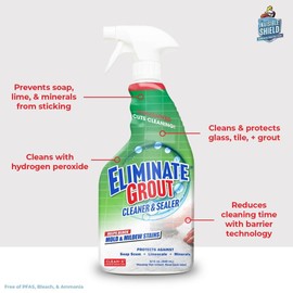 Clean-X Eliminate Grout Cleaner & Sealer with Hydrogen Peroxide – 32 fl. oz. by UNELKO Invisible Shield - 3 pack