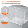 Clear Acrylic Pen Holder with 3 Compartments for Desk Organization