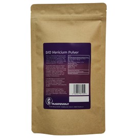 Hericium Organic Powder - Lion's Mane - 200 g - From the Mountains of Slovenia - High Product Safety - EU Production - Sustainable and Natural - German Brand