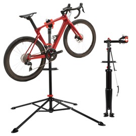 OLenyer Bike Maintenance Stand: Height Adjustable Bicycle Workshop Stand with Tool Tray for Road & Mountain Bikes,Black